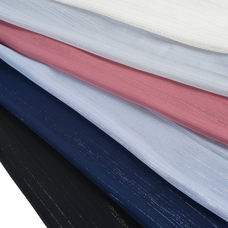 75D Irregular Silver Silk Chiffong Crepe