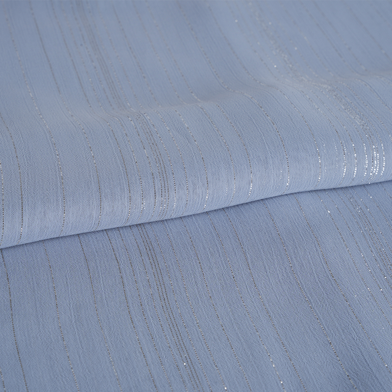 75D Irregular Silver Silk Chiffong Crepe