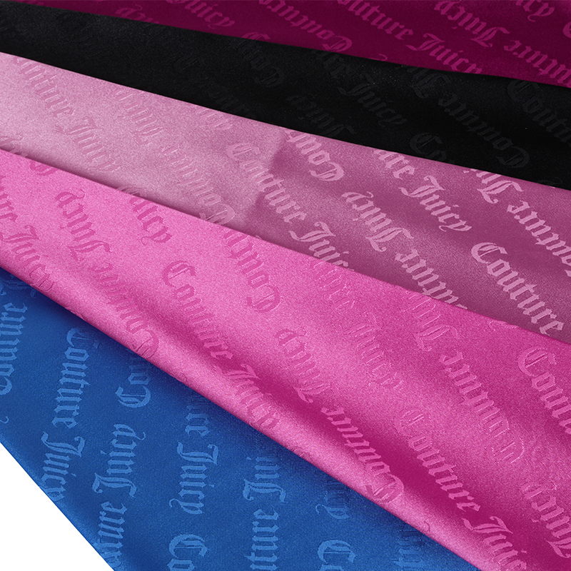 75D Stretch Satin Letter Jacquard Tyg