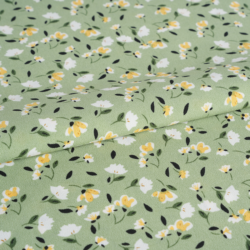 2026*75 False Twist Silk Flower Yao Crepe Small Floral Print Tyg