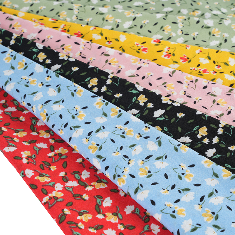 2026*75 False Twist Silk Flower Yao Crepe Small Floral Print Tyg