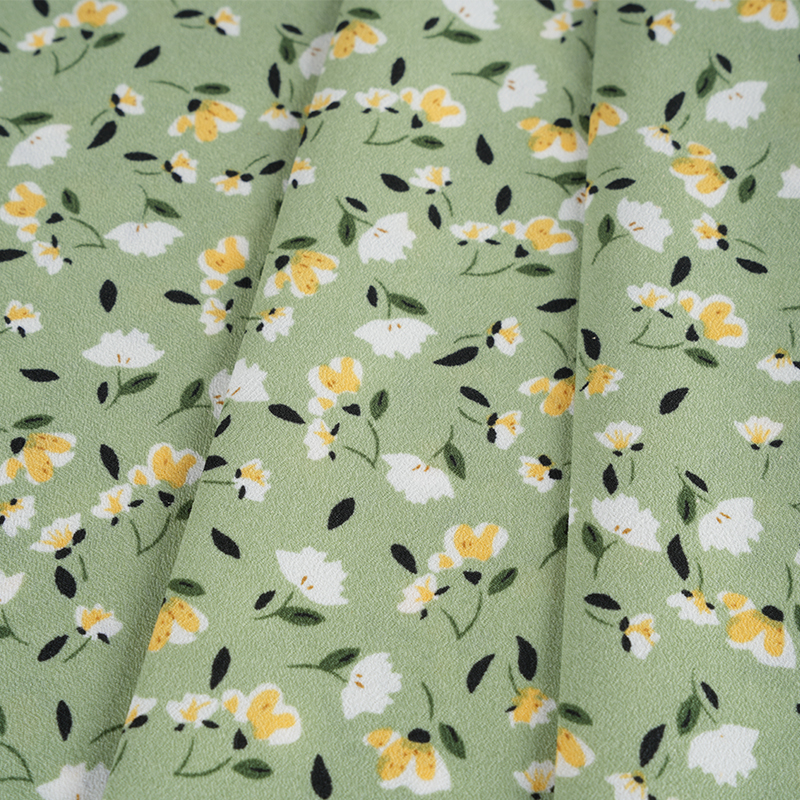 2026*75 False Twist Silk Flower Yao Crepe Small Floral Print Tyg