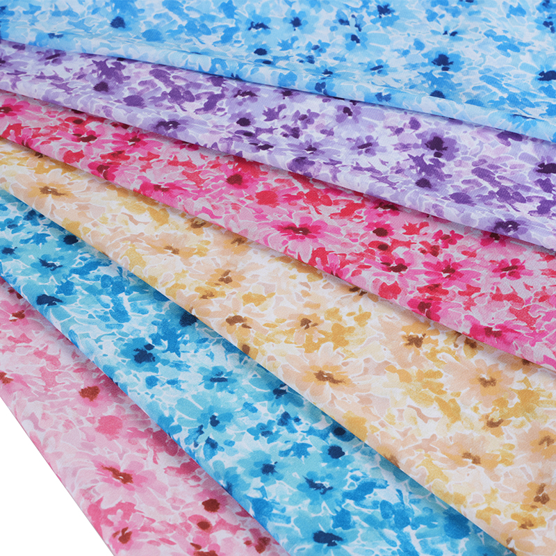 75D/18T Messy Misty Blommigt tryck tyg