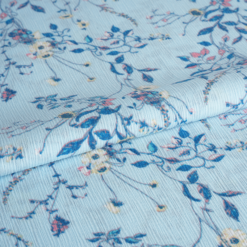 50*68 Composite Silk Bark Crinkle Hibiscus Flower Watermark Tyg