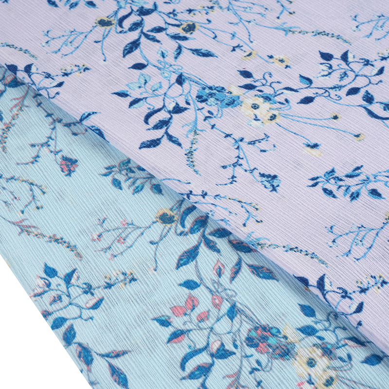 50*68 Composite Silk Bark Crinkle Hibiscus Flower Watermark Tyg