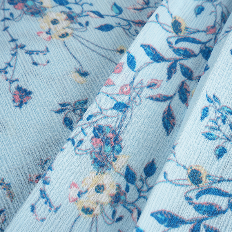 50*68 Composite Silk Bark Crinkle Hibiscus Flower Watermark Tyg