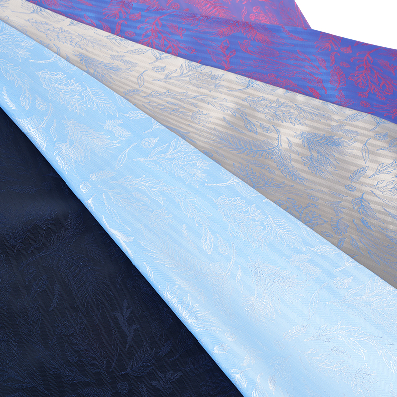 PV Röd Skjorta Leaf Jacquard Tyg