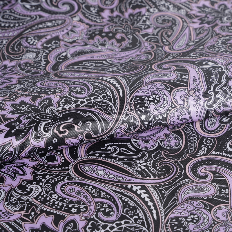 190T Polyester Taft Hästsvans Pine Leaf Print Tyg