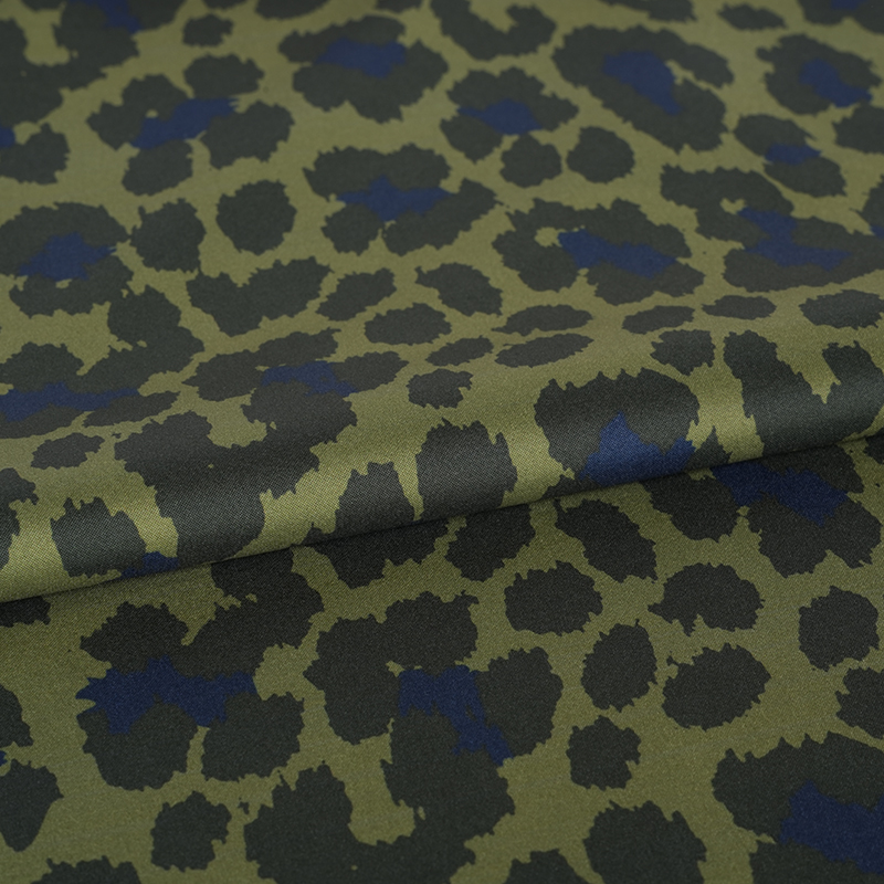 230T High Stretch Pongee Large Leopard Print Tyg