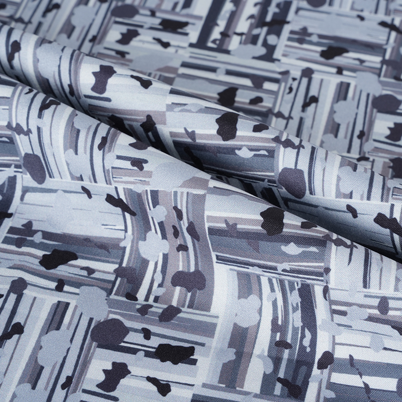 100D*40S Cool Silk Cotton Abstrakt Positiva och Negativa Block Digital Printing Tyg