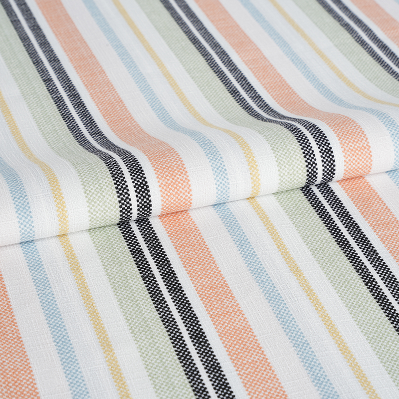 75D False Twist Silk Bamboo Orchid Orange och Black Stripe Printing Tyg