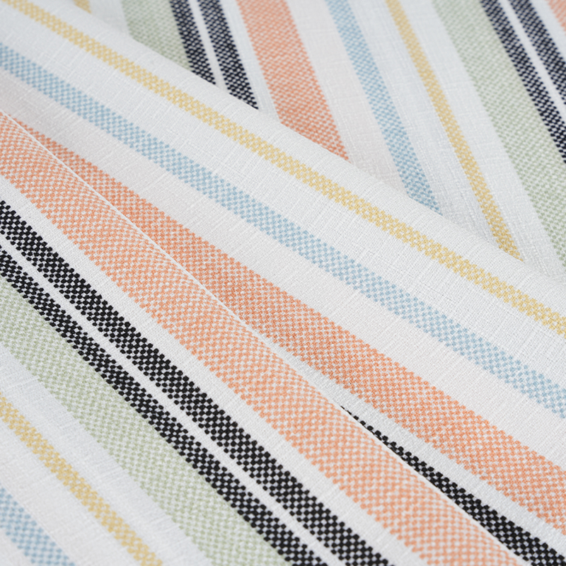 75D False Twist Silk Bamboo Orchid Orange och Black Stripe Printing Tyg